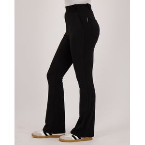 Pant Flare Brushed | Zwart - Travelstof van Je m'appelle