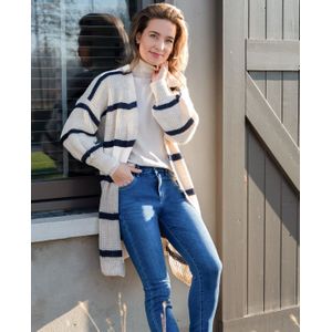 Vest Robine | Naturelle/Donkerblauw