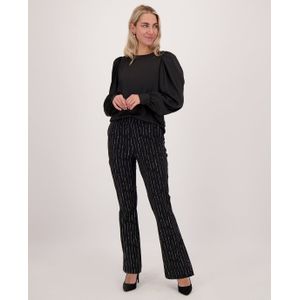 Pant Isa ++++ | Black/Dark Greige - Travelstof van Je m'appelle