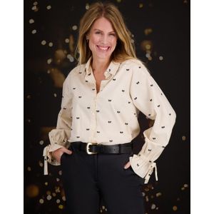 Blouse Elaine | Greige/Zwart
