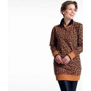 Tunic Sweater Panthère | Camel / Donkerblauw