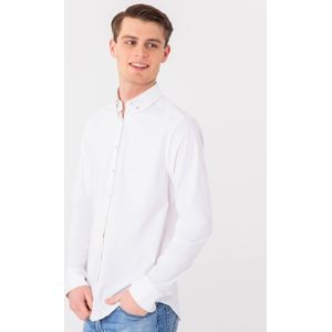 Button Down Shirt Homme | Wit - Travelstof van Je m'appelle