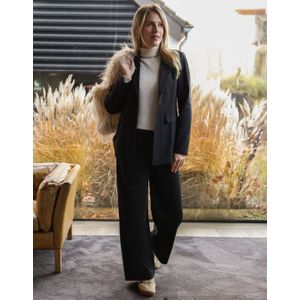 Pant Lizzy Brushed | Zwart - Travelstof van Je m'appelle