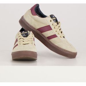 Sneakers Stripes | Greige/Burgundy