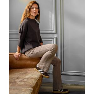 Pant Flare Jacky | Dark Greige/Coffee