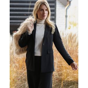 Blazer Straight Brushed | Zwart - Travelstof van Je m'appelle