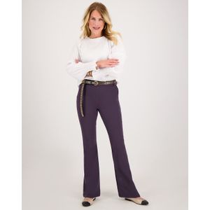 Pant Flare | Purple Velvet - Travelstof van Je m'appelle