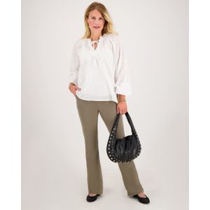 Pant Flare | Taupe - Travelstof van Je m'appelle