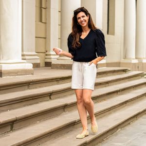 Je m'appelle - Short - Travelstof - Elastische Tailleband - 2 Steekzakken