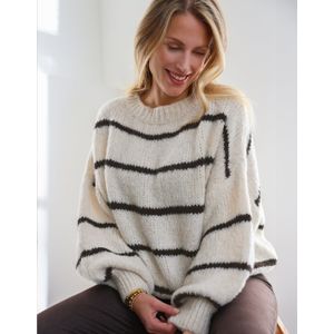 Pull Stripe | Beige/Chocolate Brown