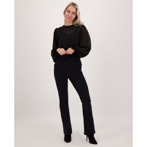 Pant Flare Yinthe | Zwart - Travelstof van Je m'appelle