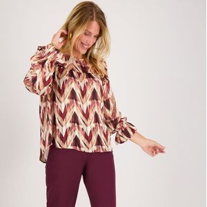 Top Ruffle | Multicolor Burgundy