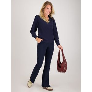 Pant Lyon Flare +++ | Donkerblauw - Travelstof van Je m'appelle