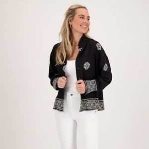 Blouse Emmy | Zwart/Porselein wit