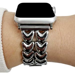 Apple Watch Herz-Stahlgliederarmband – silber