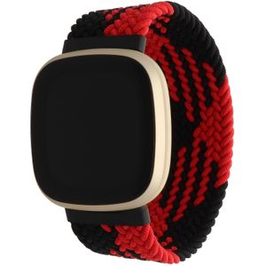 Fitbit Versa 3 / Sense Nylon Geflochtenes Solo Loop - rot schwarz