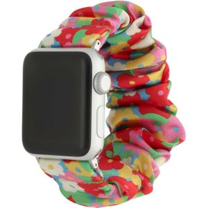 Apple Watch Nylon Scrunchie Armband - Blumen regenbogen