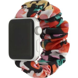 Apple Watch Nylon Scrunchie Armband - Blumen schwarz multi
