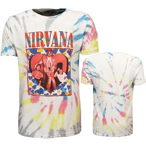 Nirvana Heart Coloured Dip Dye T-Shirt - Officiële Merchandise