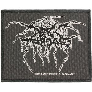 Darkthrone Lurex Logo Standard Woven Patch Embleem Zwart/Wit - Officiële Merchandise