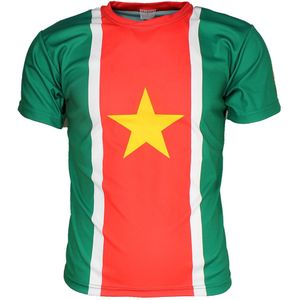 Suriname Vlag Oldschool Style Voetbal T-Shirt Groen - Origineel Design