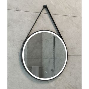 Mueller ronde spiegel met LED-verlichting en spiegelverwarming 60cm zwart mat