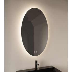 Gliss Design Oval spiegel verticaal met LED-verlichting en verwarming 100x60cm