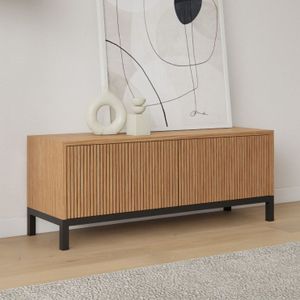 Livli Canberra staand tv meubel 160cm naturel eiken ribbelfront