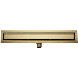 Mueller Gold douchegoot met tegelrooster en flens 70x7cm geborsteld messing