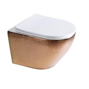 Sanigoods Star Croco toiletpot randloos met zitting rosé-goud