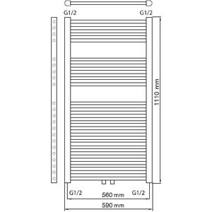 Haceka Gobi design radiator 111x59cm wit, 6 punts