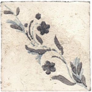 Terre d'Azur Tierra Royal wandtegel met decor 13x13cm wit - per 22 stuks
