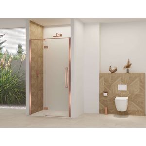 Van Rijn ST07 douchedeur met helder glas voor nis 140x200cm geborsteld koper