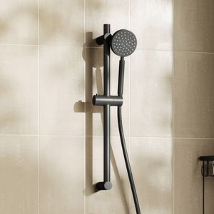 Saniclear Nero glijstangset met Vision handdouche zwart mat
