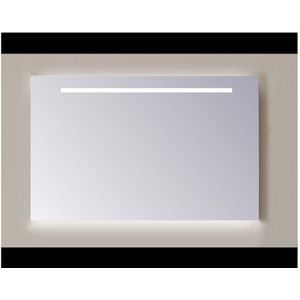 Sanicare Q-mirrors spiegel zonder omlijsting / PP geslepen 85 cm. horizontale strook + Ambi licht onder warm white leds