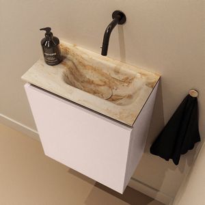 Mondiaz Ture DLux toiletmeubel 40cm rosee met wastafel frappe rechts zonder kraangat