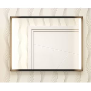 Muebles Davinci 120x60cm spiegel met verlichting en zwart frame