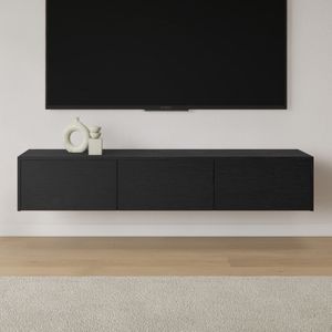 Livli Melbourne zwevend tv meubel 220cm zwart eiken