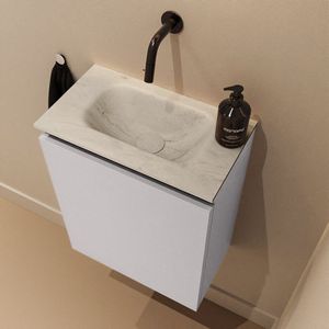 Mondiaz Ture DLux toiletmeubel 40cm cale met wastafel opalo midden zonder kraangat