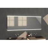 Sanituba Twinlight spiegel 180x70 met LED verlichting Aluminium Geborsteld