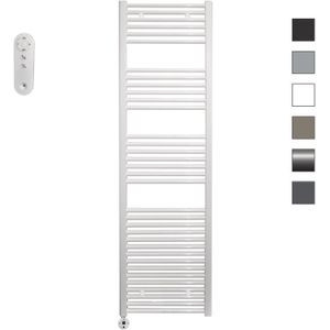 Sanicare HVS elektrische radiator 60x172cm wit met afstandsbediening en thermostaat wit linksonder