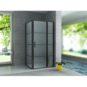 Sanigoods Icho douchecabine met rasters 120x80x200cm zwart mat