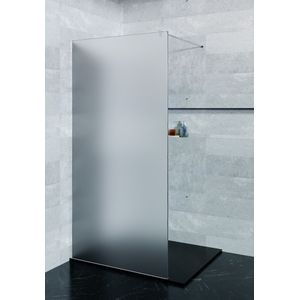 Saniclear Blurred douchewand matglas 100x200cm chroom profiel