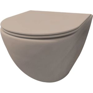 Best Design Morrano hangend toilet randloos beige mat