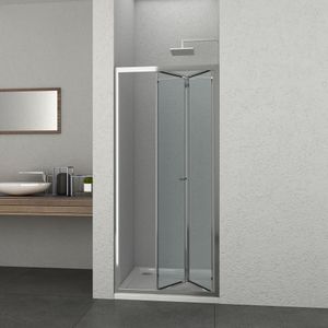 Badstuber Elite douche vouwdeur chroom 90x195cm anti-kalk