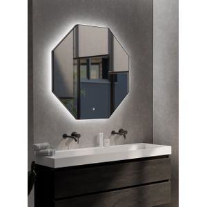 Thebalux M15 spiegel 100x100cm met verlichting en verwarming mat zwart