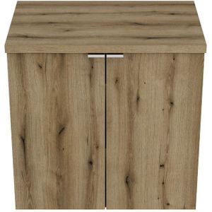 Comad Nova Oak wastafelonderkast 60x40cm eiken met 2 lades en toppaneel