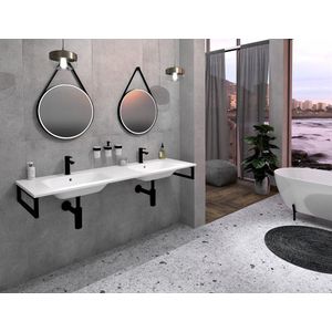 Sapho Areca wastafel met kraangat 180cm wit glans