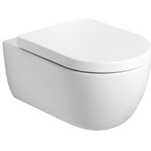 Plieger Kansas randloos toilet met softclose & quick release zitting wit mat