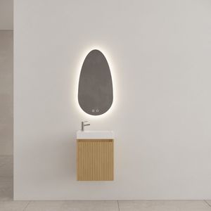 Gliss Design Timotheus toiletmeubel met ribbelfront 40cm pure met keramische fontein